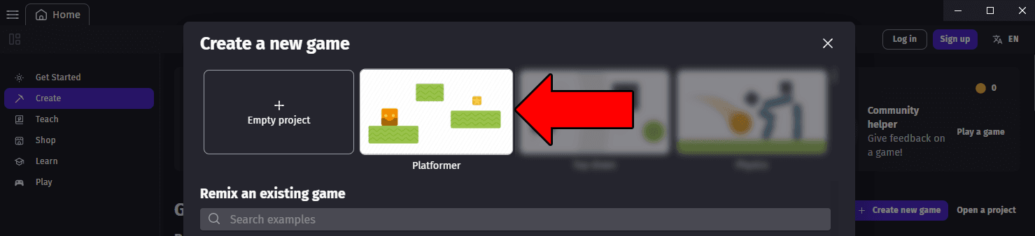 select platformer.png